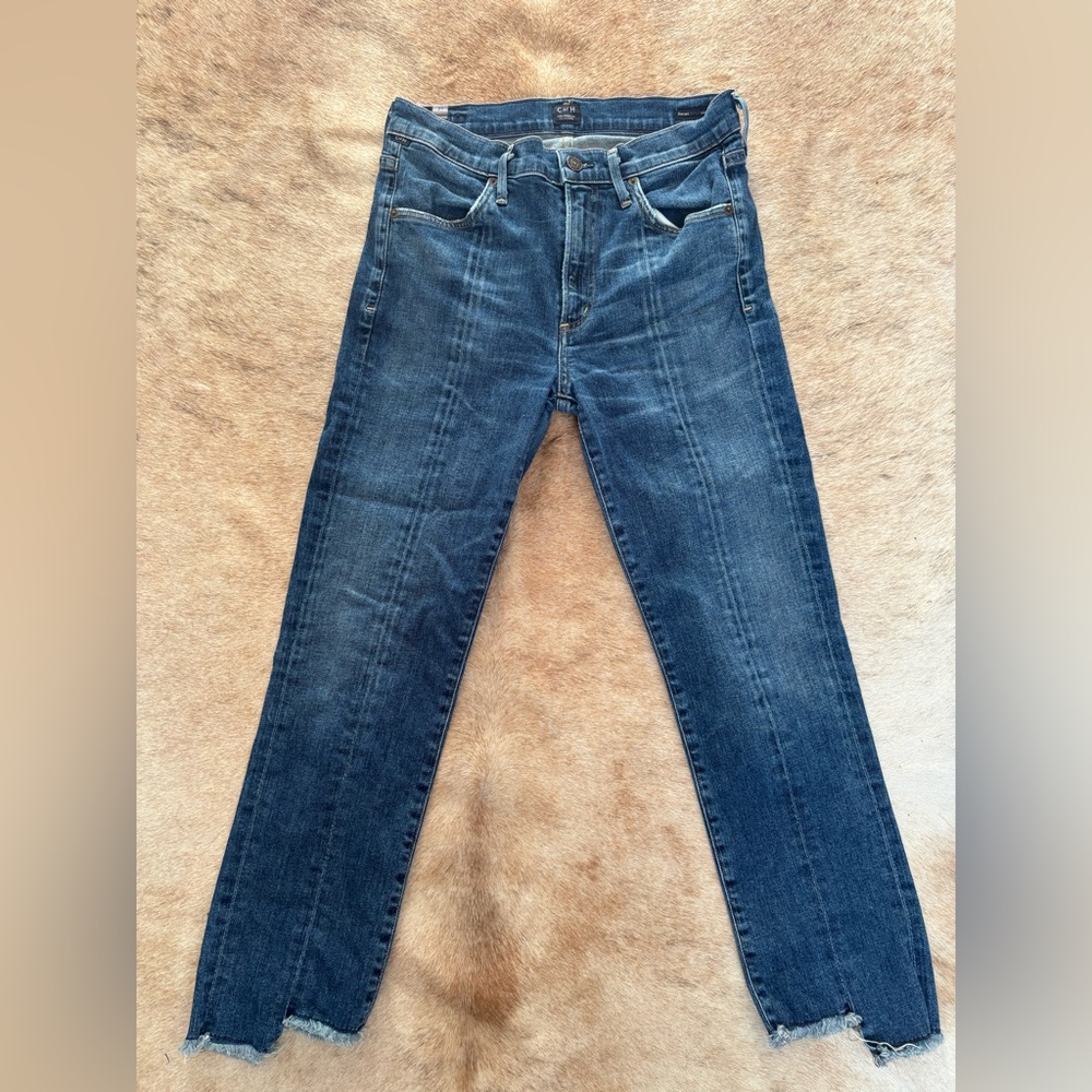 Citizens Of Humanity Dark Blue Straight Leg Jeans